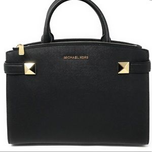 EUC Michael Kors Karla EW Satchel Bag Black Small